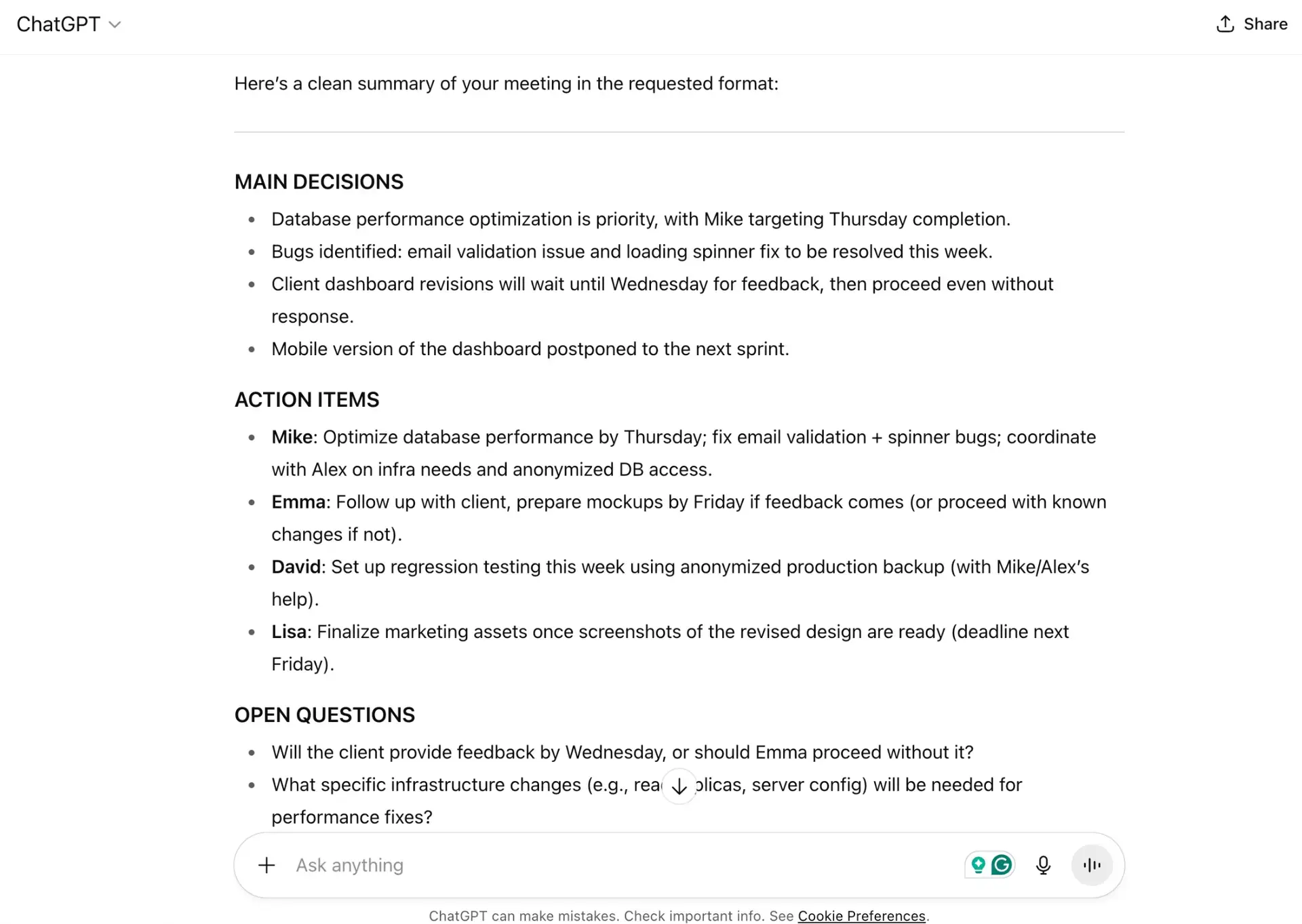 chatgpt meeting notes